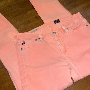 Neon peach AG jeans